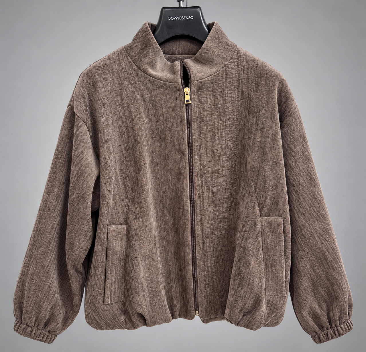 Bomber in tessuto effetto vellutato con zip – Doppiosenso - Art. 714370720 - immagine 2