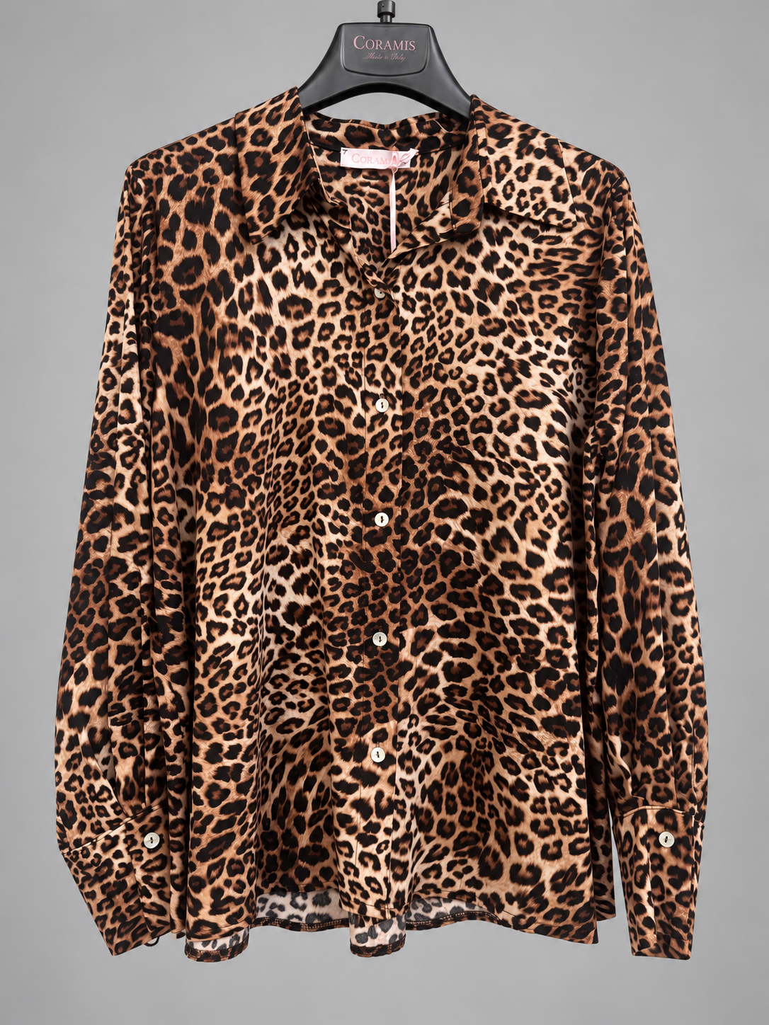 Camicia Donna Animalier Leopardata in Viscosa – Made in Italy | Coramis - Art. 718341020 - immagine 3